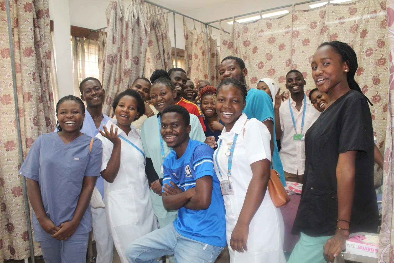 Nursing students at the MCHS (Blantyre Campus) participating in a hands-on clinical skills session.